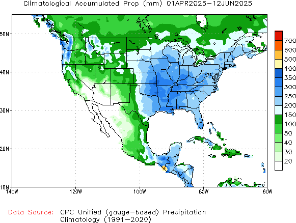April to current Normal Precipitation (millimeters)